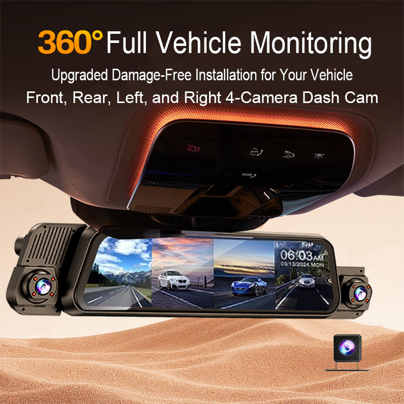 Timelapse Controller - Streaming-Dashcam mit 4 Objektiven, Volltouchscreen, App-Steuerung,