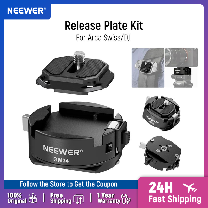 Peak Design Clip - Neewer GM47 Schnellwechselplatten-Kit, kompatibel mit Arca