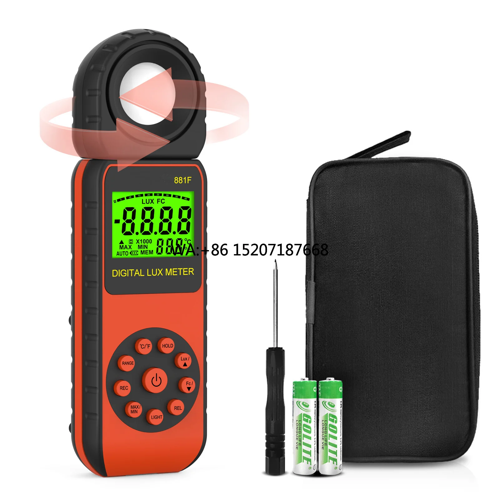 Photography Hp - HP-881F Digitales Beleuchtungsstärke-Lichtmessgerät, Luxmeter-Bereich bis zu