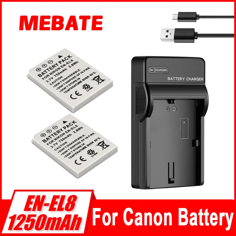 Nikon Camera D3500 - EL8 ENEL8 750mAh Kamera-Akku EN-EL8 für