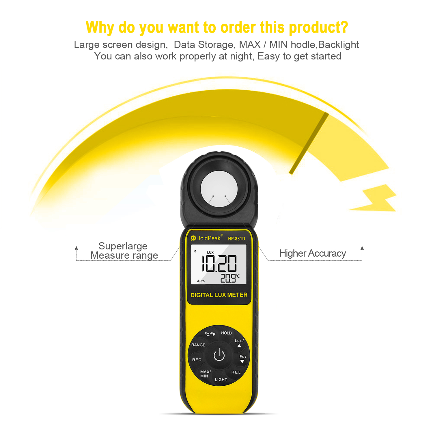 Digitaler Luxmeter 400K Lux LC – Photography Hp Bewertung und Preis